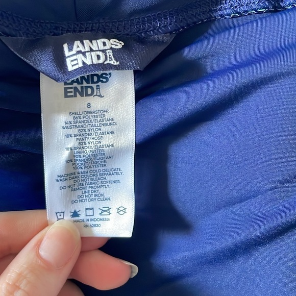 NWT Land’s End Women’s Deep Sea Navy Leaves 9” Quick Dry Swim Short w/ Panty - 8 - Picture 5 of 5